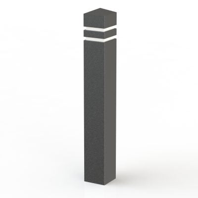 Black recycled plastic bollard with chamfered square top