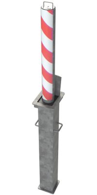 R5 Galvanised chevron Round Telescopic Security Post